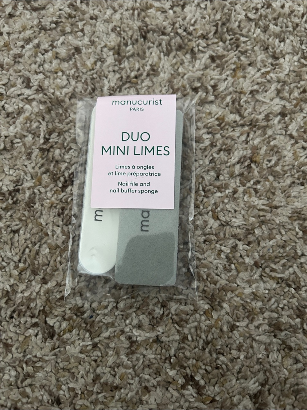 NEW Manucurist Duo Mini Limes Nail File & Buffer Sponge